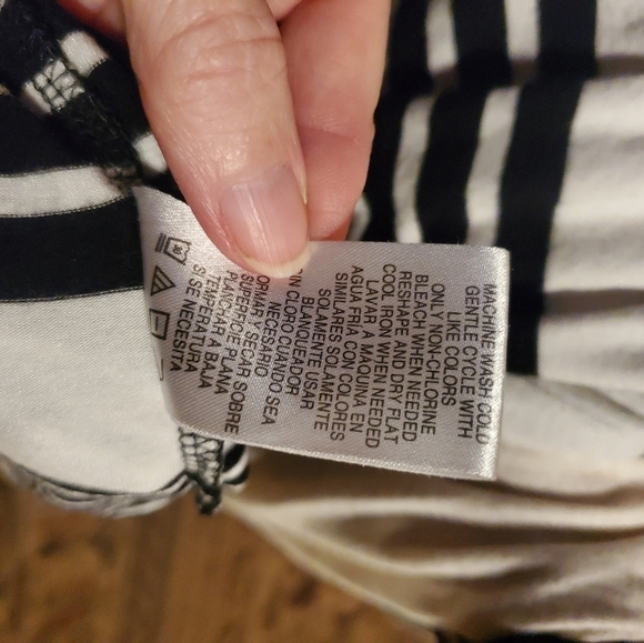 Olive & Oak Sleeveless‎ Black & White Striped Stretchy Cinched Tank Sz. S Dress - Picture 7 of 7